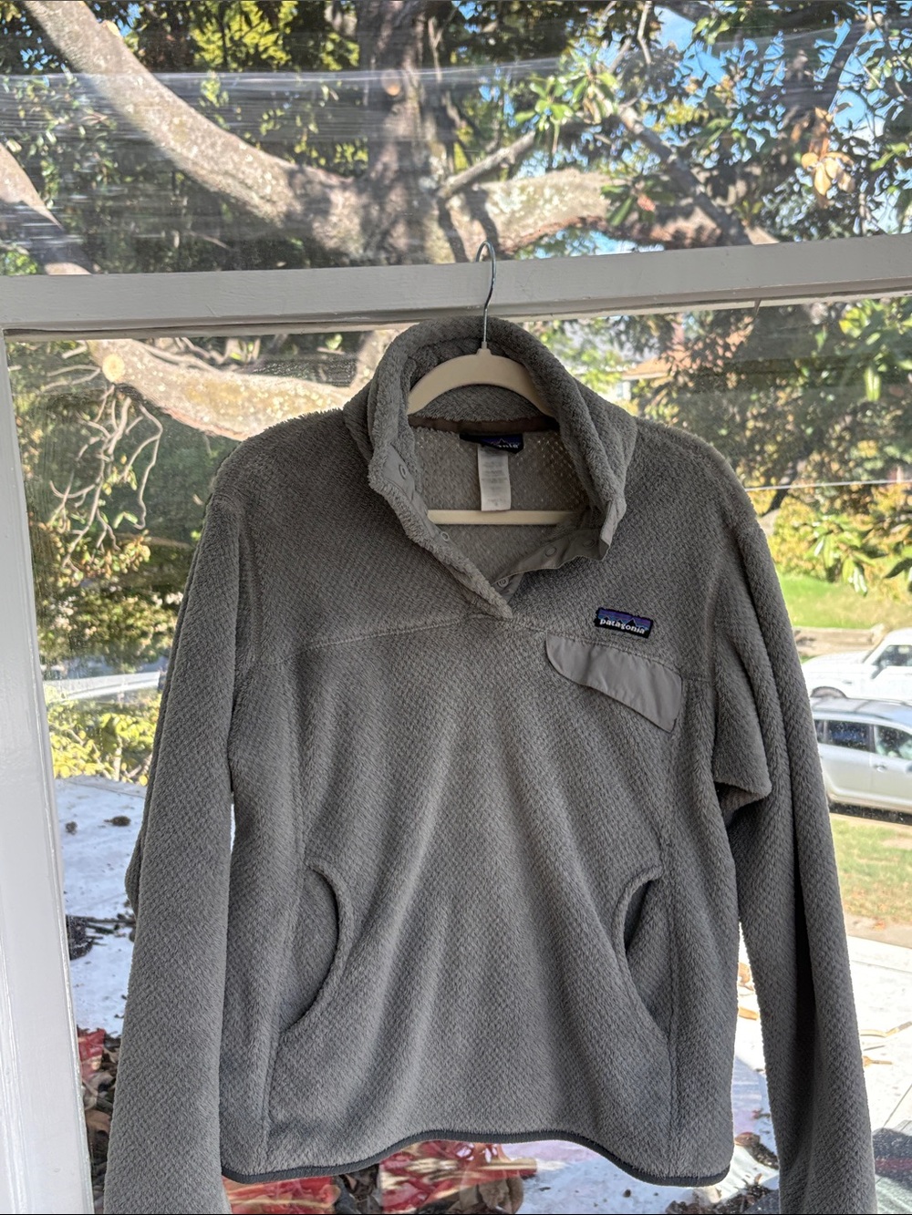 Women’s Patagonia Gray Pullover Fleece Snap-Neck-Medium
